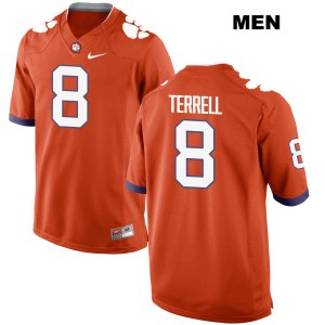 Men's A.J. Terrell Orange Clemson Tigers #8 Embroidery Jerseys