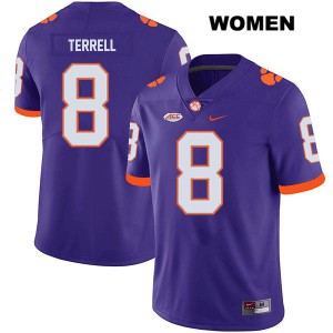 Women's A.J. Terrell Purple Clemson University #8 Stitched Jersey