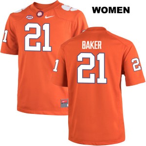 Women Adrian Baker Orange Clemson University #21 Player Jersey