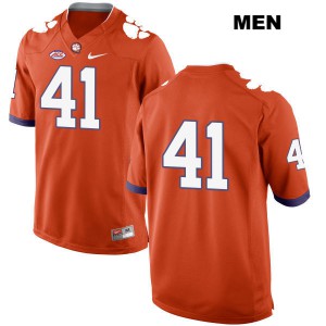 Men's Alex Spence Orange Clemson Tigers #41 No Name Stitch Jersey