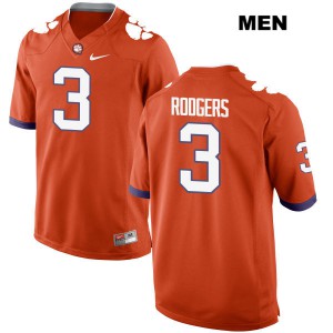 Men's Amari Rodgers Orange Clemson #3 Football Jersey