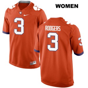 Women's Amari Rodgers Orange Clemson National Championship #3 Player Jerseys