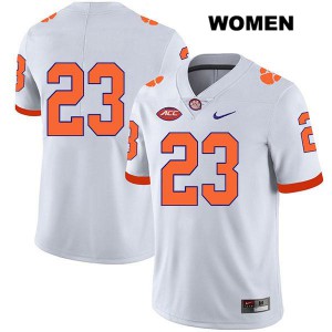Women Andrew Booth Jr. White Clemson Tigers #23 No Name College Jerseys