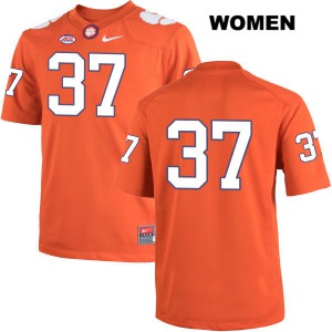 Women's Austin Jackson Orange Clemson Tigers #37 No Name Stitch Jersey