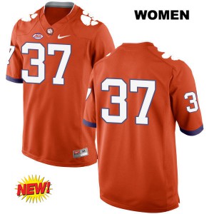 Womens Austin Jackson Orange Clemson #37 No Name Stitched Jerseys