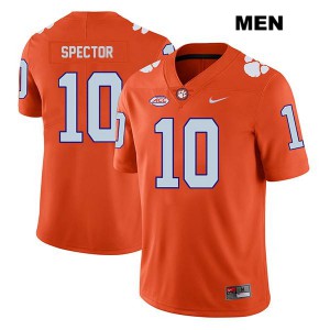 Mens Baylon Spector Orange Clemson University #10 Stitch Jerseys