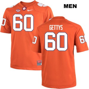Mens Bobby Gettys Orange Clemson #60 Stitched Jerseys