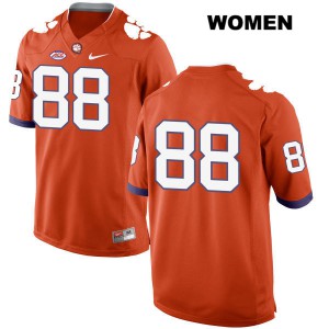 Women Braden Galloway Orange Clemson Tigers #88 No Name Football Jersey