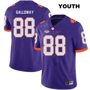 Youth Braden Galloway Purple Clemson Tigers #88 University Jerseys