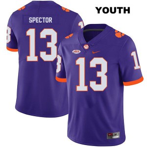 Youth Brannon Spector Purple Clemson Tigers #13 Official Jersey