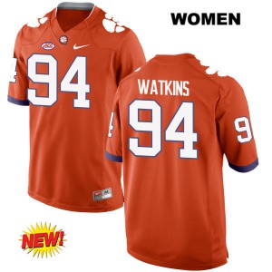 Women Carlos Watkins Orange CFP Champs #94 Stitch Jersey