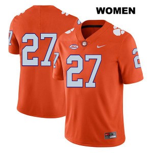 Women Carson Donnelly Orange Clemson University #27 No Name Embroidery Jerseys