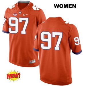 Women Carson King Orange Clemson #97 No Name Stitch Jerseys