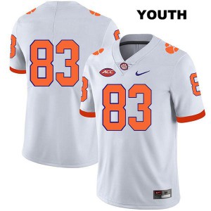 Youth Carter Groomes White Clemson National Championship #83 No Name Embroidery Jersey