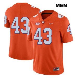 Men Chad Smith Orange Clemson Tigers #43 No Name NCAA Jersey