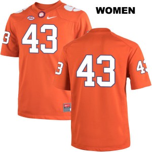 Women's Chad Smith Orange Clemson Tigers #43 No Name High School Jersey