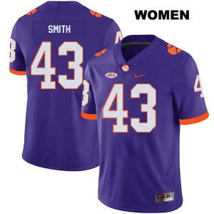 Women's Chad Smith Purple Clemson University #43 University Jersey