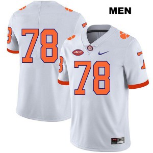 Mens Chandler Reeves White Clemson Tigers #78 No Name Player Jersey