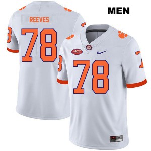 Men Chandler Reeves White Clemson Tigers #78 Embroidery Jerseys