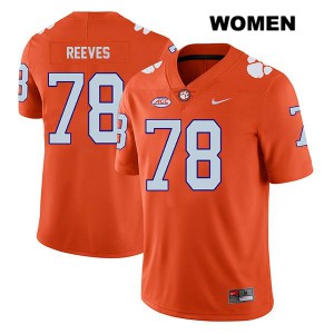Women's Chandler Reeves Orange Clemson #78 NCAA Jerseys