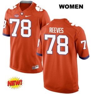 Women's Chandler Reeves Orange Clemson Tigers #78 Stitched Jersey