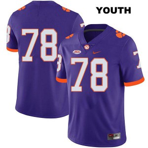Youth Chandler Reeves Purple Clemson University #78 No Name Official Jerseys