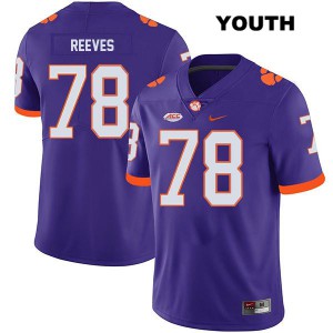 Youth Chandler Reeves Purple Clemson Tigers #78 College Jerseys