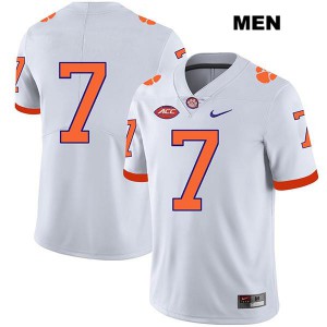 Mens Chase Brice White Clemson #7 No Name Player Jersey