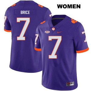 Women Chase Brice Purple Clemson #7 Football Jerseys