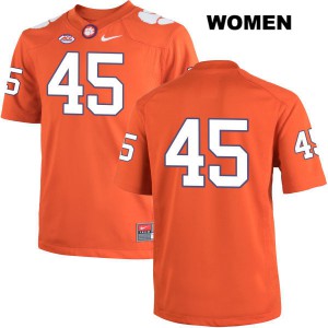 Womens Chris Register Orange Clemson #45 No Name Football Jersey