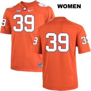 Womens Christian Groomes Orange Clemson Tigers #39 No Name Stitch Jerseys