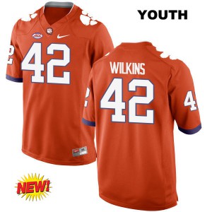 Youth Christian Wilkins Orange Clemson Tigers #42 Official Jersey