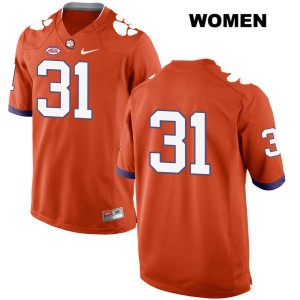 Womens Cole Renfrow Orange Clemson National Championship #31 No Name Player Jersey