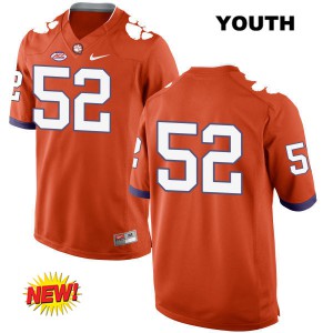 Youth Connor Prevost Orange Clemson #52 No Name Stitched Jersey