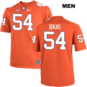 Men's Connor Sekas Orange Clemson #54 Official Jersey