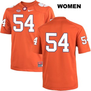 Women Connor Sekas Orange Clemson #54 No Name Embroidery Jerseys