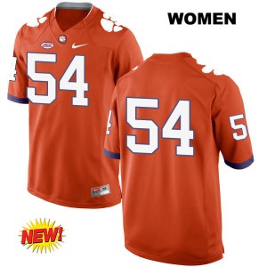 Women Connor Sekas Orange Clemson Tigers #54 No Name Stitched Jersey