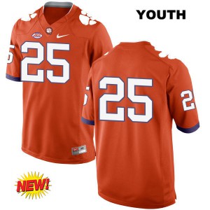 Youth Cordrea Tankersley Orange Clemson #25 No Name Embroidery Jersey