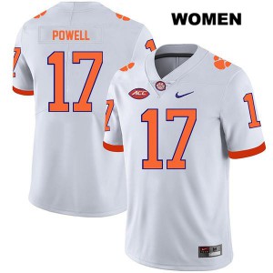 Women's Cornell Powell White Clemson University #17 Football Jersey