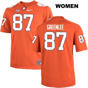 Womens D.J. Greenlee Orange Clemson Tigers #87 NCAA Jerseys