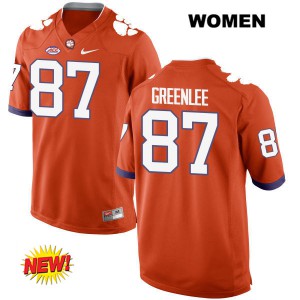Women's D.J. Greenlee Orange Clemson Tigers #87 Player Jersey
