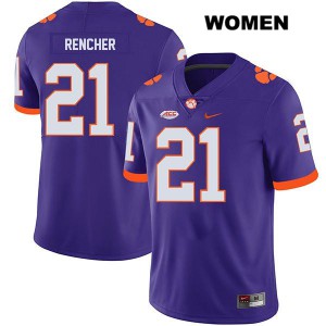 Women Darien Rencher Purple Clemson #21 University Jersey