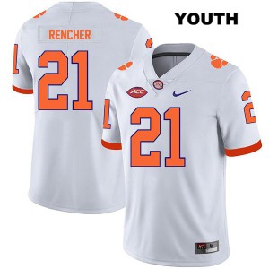 Youth Darien Rencher White Clemson National Championship #21 Embroidery Jersey