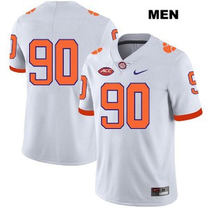Mens Darnell Jefferies White Clemson Tigers #90 No Name High School Jersey