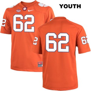 Youth David Estes Orange Clemson Tigers #62 No Name Stitched Jersey