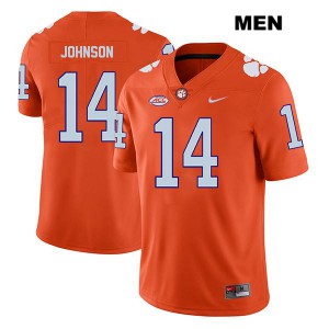 Men Denzel Johnson Orange Clemson #14 College Jerseys