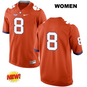 Womens Deon Cain Orange Clemson University #8 No Name Player Jersey