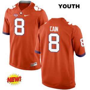 Youth Deon Cain Orange Clemson Tigers #8 College Jersey