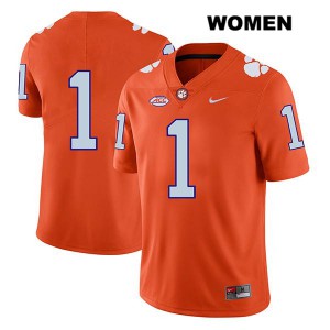 Women Derion Kendrick Orange Clemson #1 No Name Football Jersey