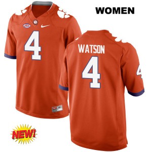 Women Deshaun Watson Orange Clemson University #4 Official Jerseys